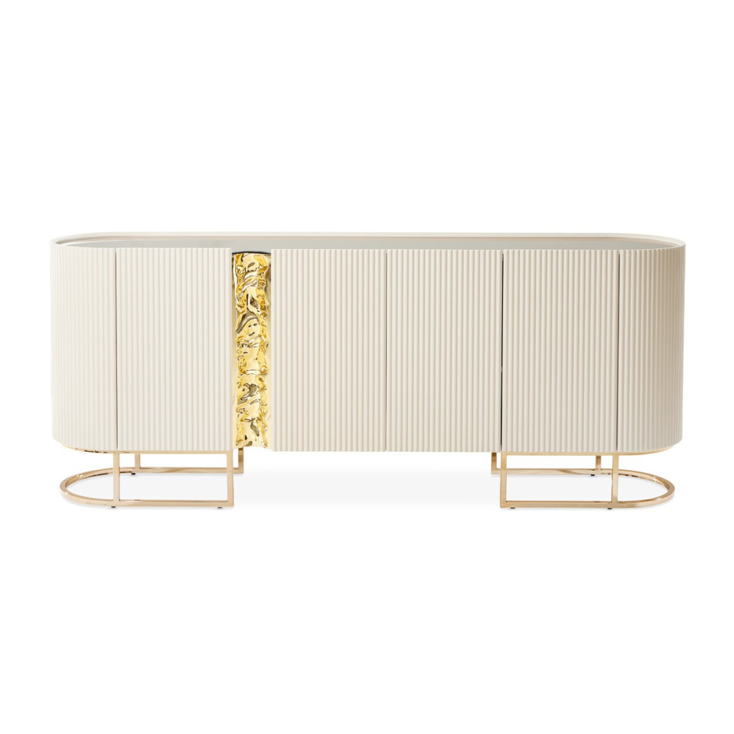 Console Table Silken Matte Cream Lisbon Collection by Michael Amini LFR-LSBN223-140