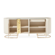 Console Table Silken Matte Cream Lisbon Collection by Michael Amini LFR-LSBN223-140
