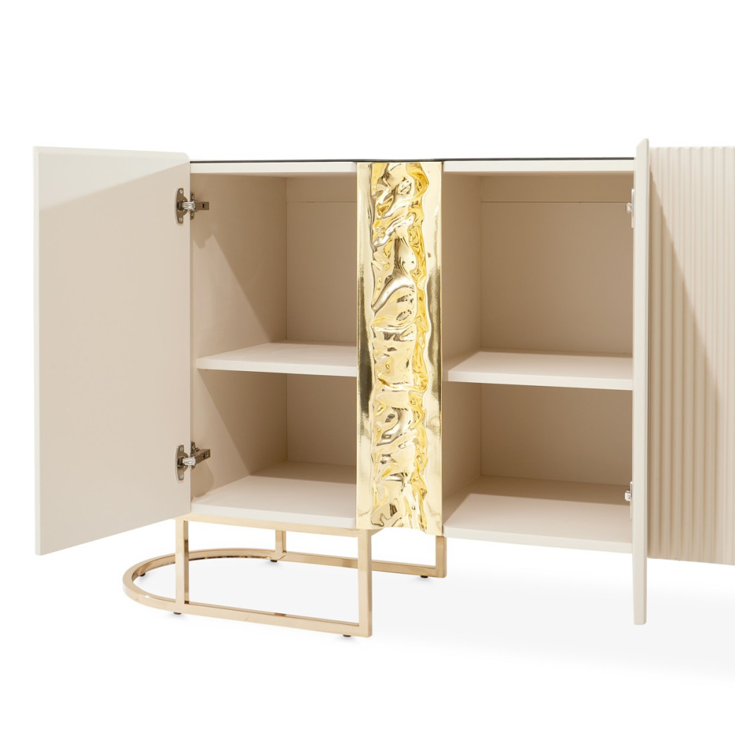 Console Table Silken Matte Cream Lisbon Collection by Michael Amini LFR-LSBN223-140