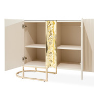 Console Table Silken Matte Cream Lisbon Collection by Michael Amini LFR-LSBN223-140
