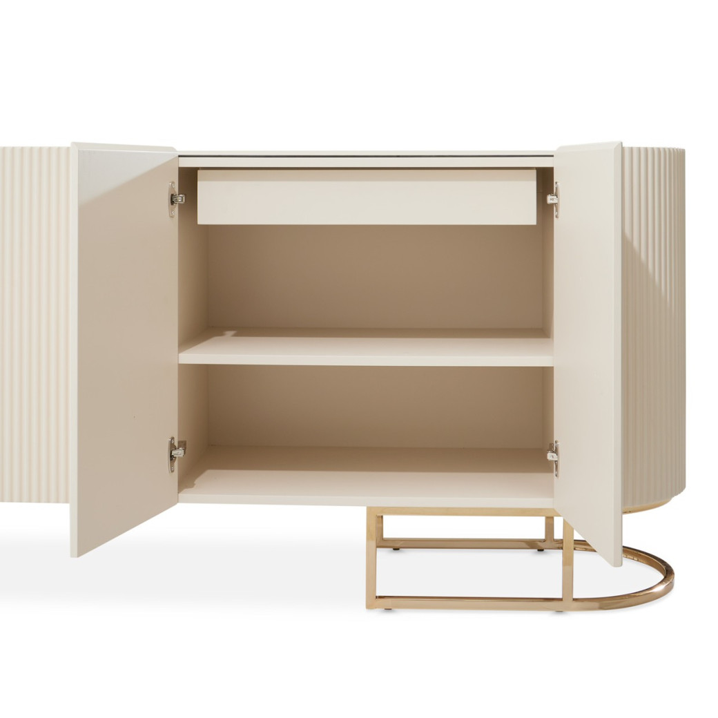 Console Table Silken Matte Cream Lisbon Collection by Michael Amini LFR-LSBN223-140