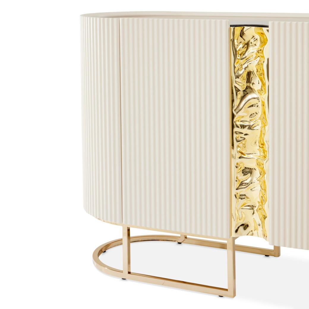 Console Table Silken Matte Cream Lisbon Collection by Michael Amini LFR-LSBN223-140