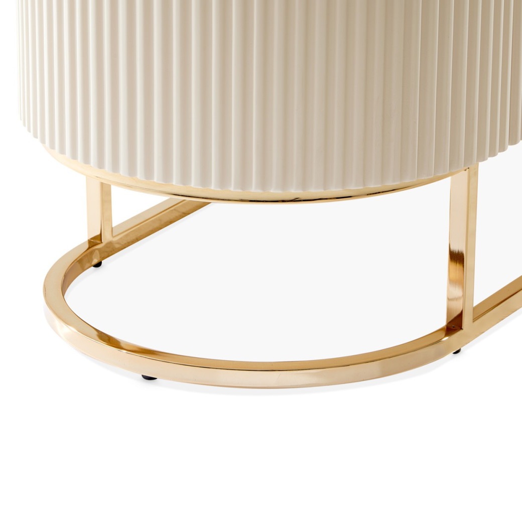 Console Table Silken Matte Cream Lisbon Collection by Michael Amini LFR-LSBN223-140