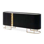 Console Table Silken Matte Black Lisbon Collection by Michael Amini  LFR-LSBN223-826