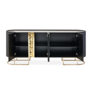 Console Table Silken Matte Black Lisbon Collection by Michael Amini  LFR-LSBN223-826