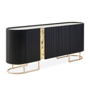 Console Table Silken Matte Black Lisbon Collection by Michael Amini  LFR-LSBN223-826