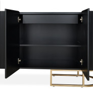 Console Table Silken Matte Black Lisbon Collection by Michael Amini  LFR-LSBN223-826