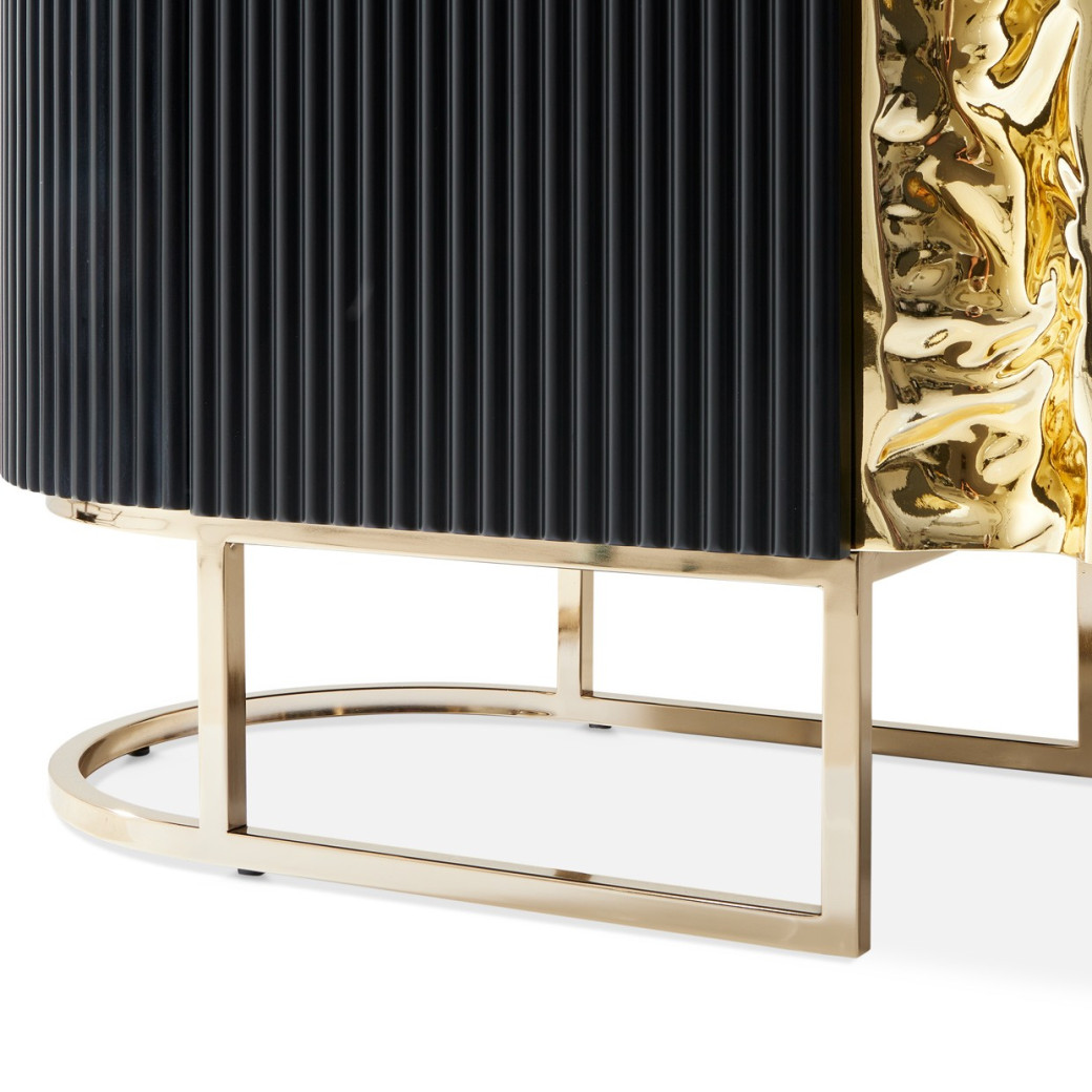 Console Table Silken Matte Black Lisbon Collection by Michael Amini  LFR-LSBN223-826