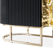 Console Table Silken Matte Black Lisbon Collection by Michael Amini  LFR-LSBN223-826