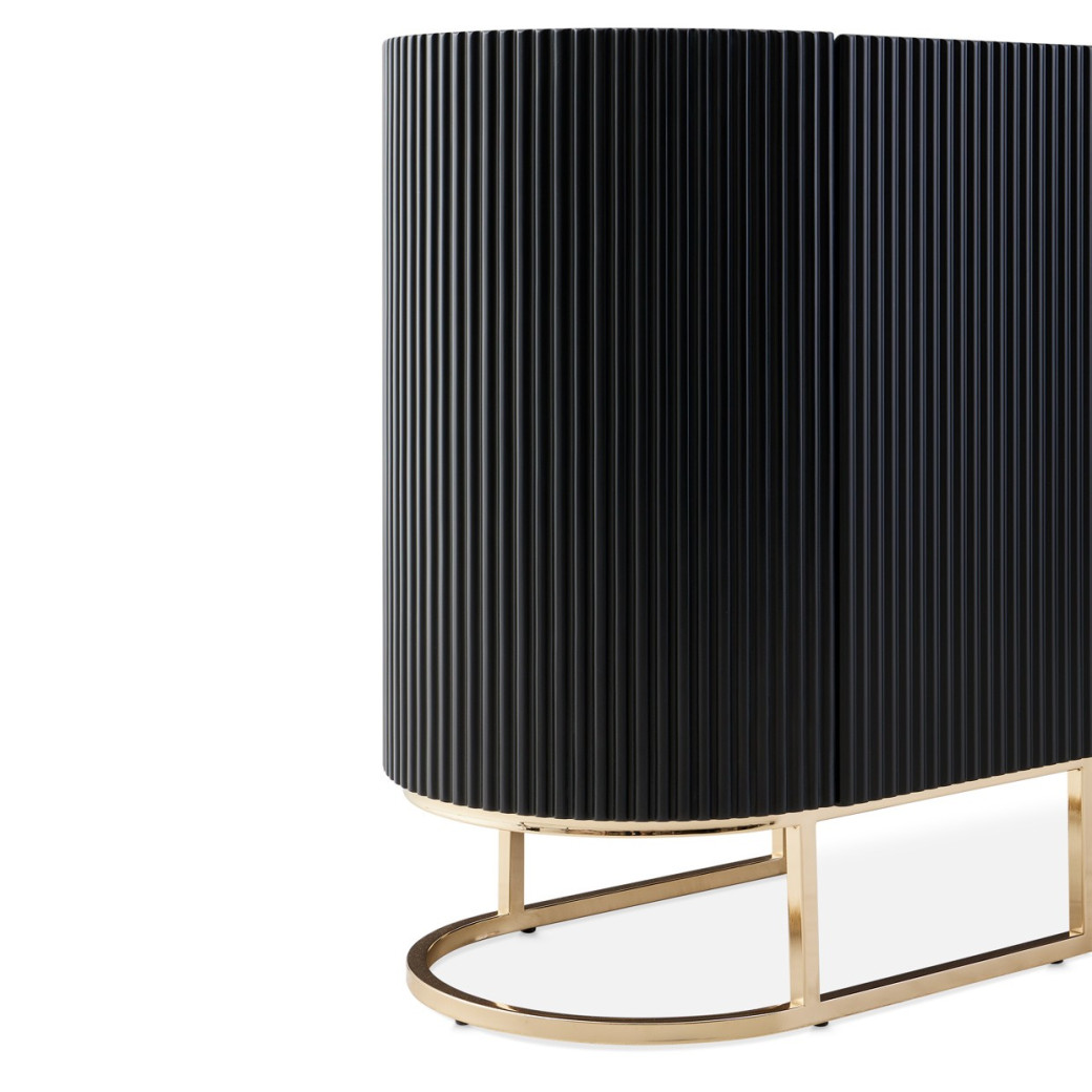 Console Table Silken Matte Black Lisbon Collection by Michael Amini  LFR-LSBN223-826