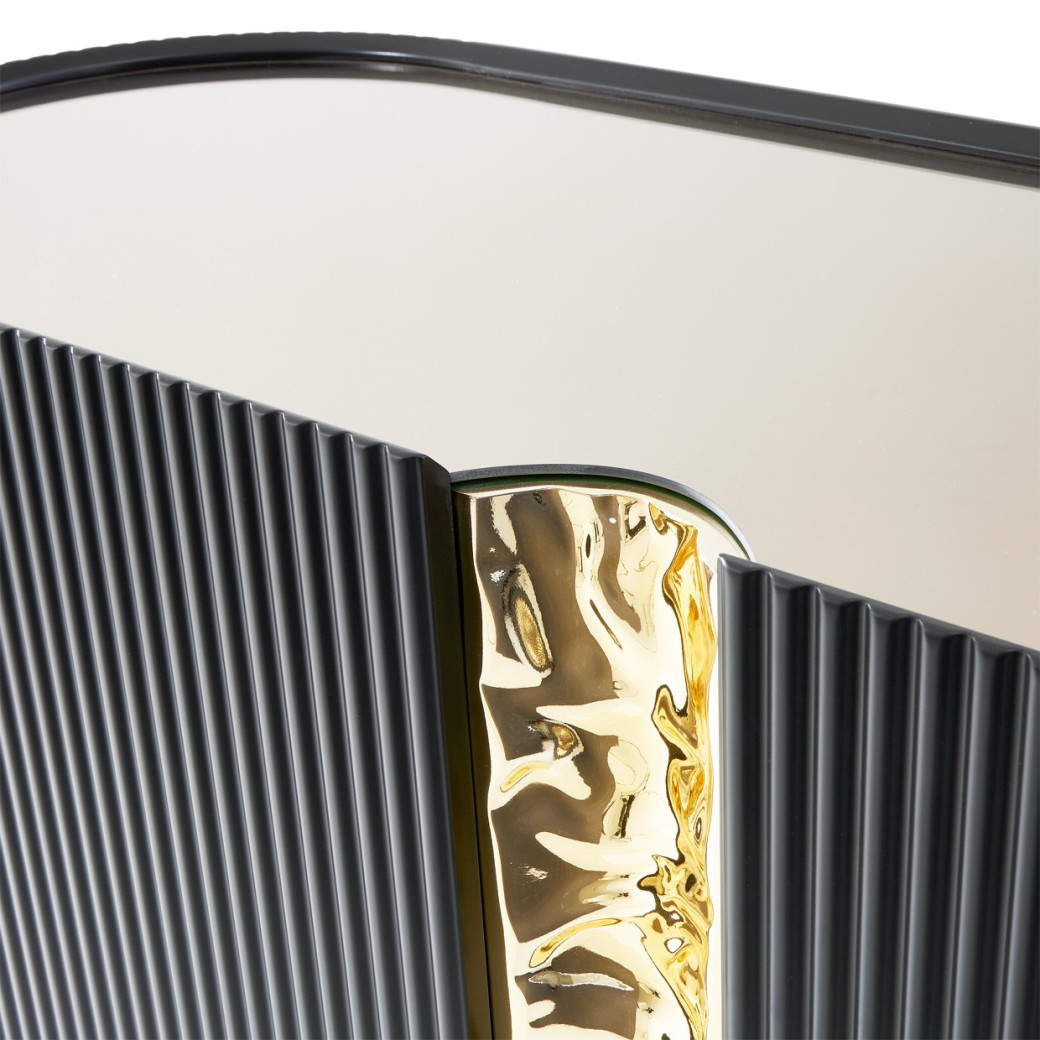 Console Table Silken Matte Black Lisbon Collection by Michael Amini  LFR-LSBN223-826