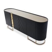 Console Table Silken Matte Black Lisbon Collection by Michael Amini  LFR-LSBN223-826