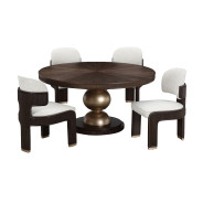 5PC Round Dining Table Espresso Finish West Kensington Collection by Michael Amini  9096001-417
