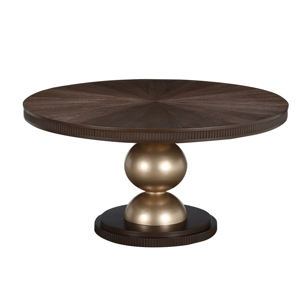 5PC Round Dining Table Espresso Finish West Kensington Collection by Michael Amini  9096001-417