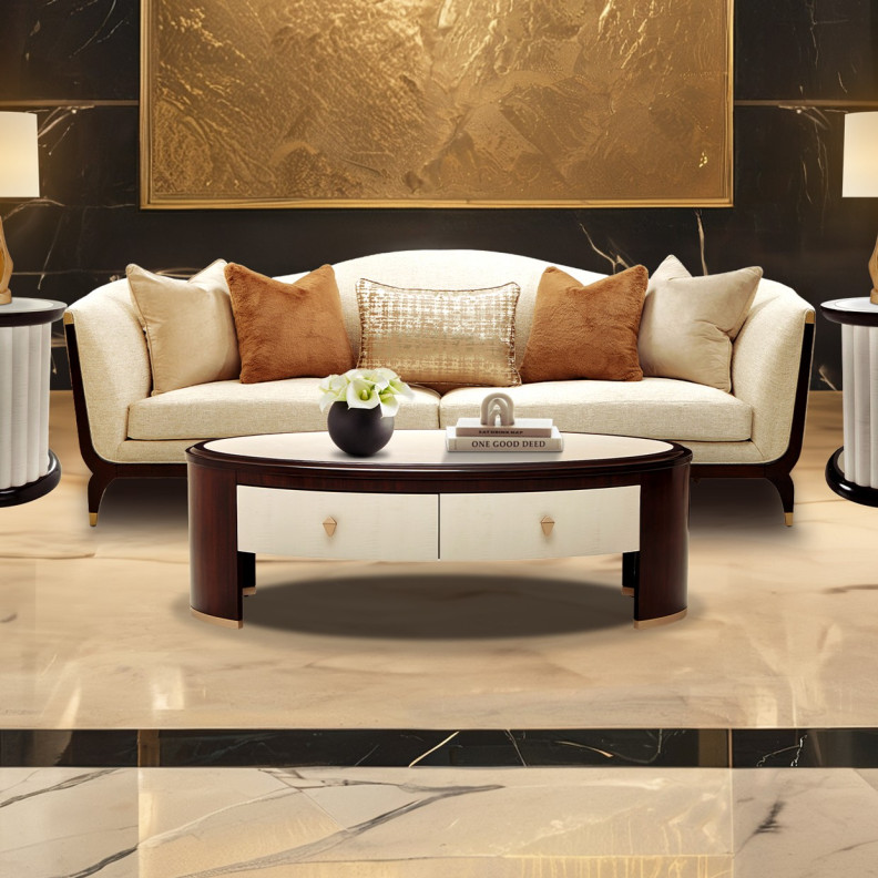 Oval Cocktail Table Paris Chic Collection By Michael Amini