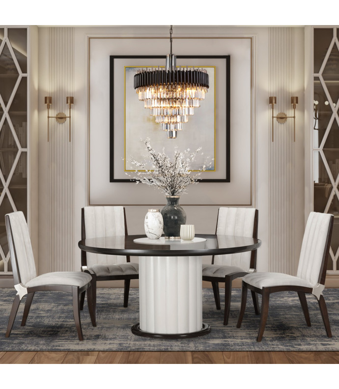 Round Dining Table set Paris Chic Collection By Michael Amini