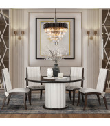 Round Dining Table set Paris Chic Collection By Michael Amini