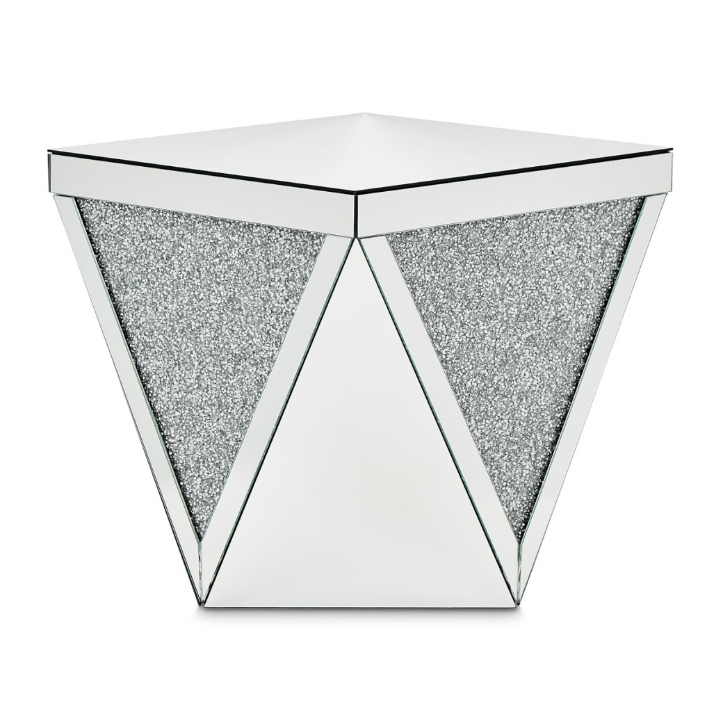 End Table Mirrored 1456H Montreal Collection By Michael Amini