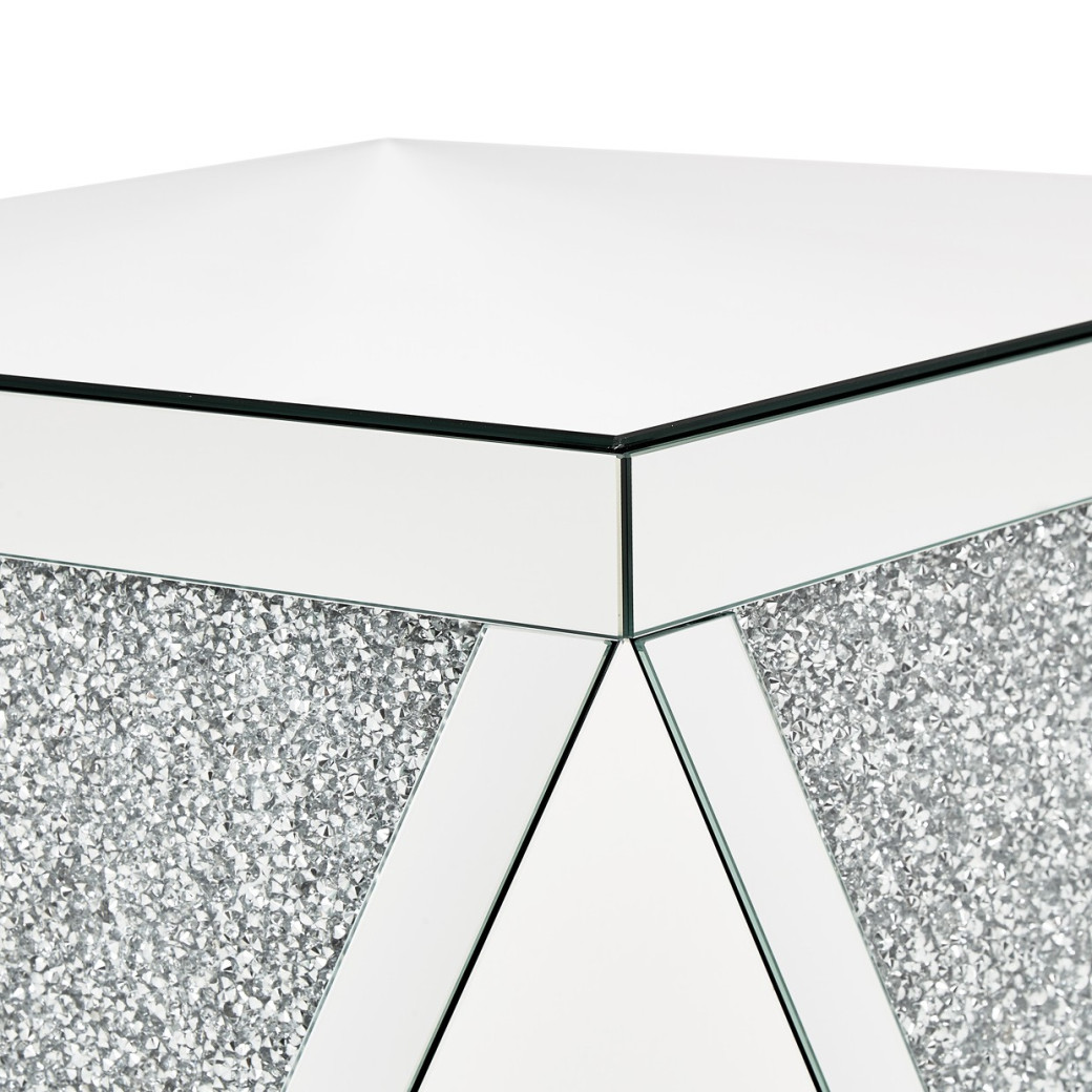 End Table Mirrored 1456H Montreal Collection By Michael Amini