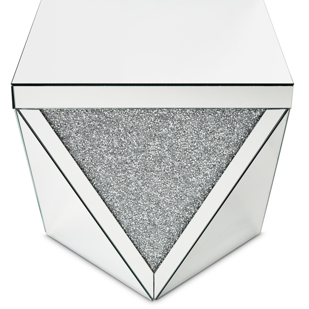 End Table Mirrored 1456H Montreal Collection By Michael Amini