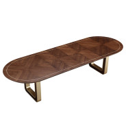 7PC Oval Dining Table Walnut Finish Houston Collection by Michael Amini  9095002-416