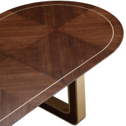 7PC Oval Dining Table Walnut Finish Houston Collection by Michael Amini  9095002-416