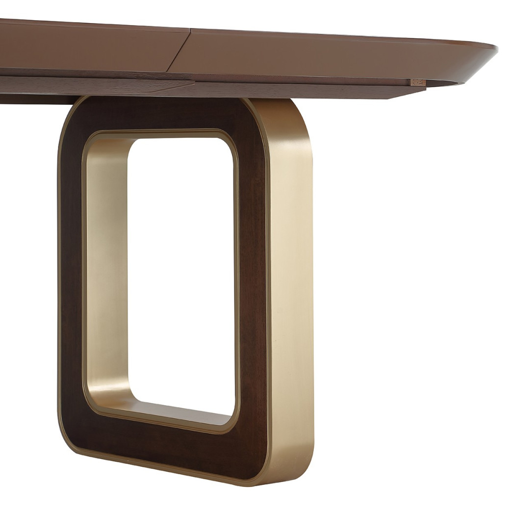 7PC Oval Dining Table Walnut Finish Houston Collection by Michael Amini  9095002-416