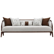 Sofa Walnut Finish Houston Collection by Michael Amini 9095815-PBL-416
