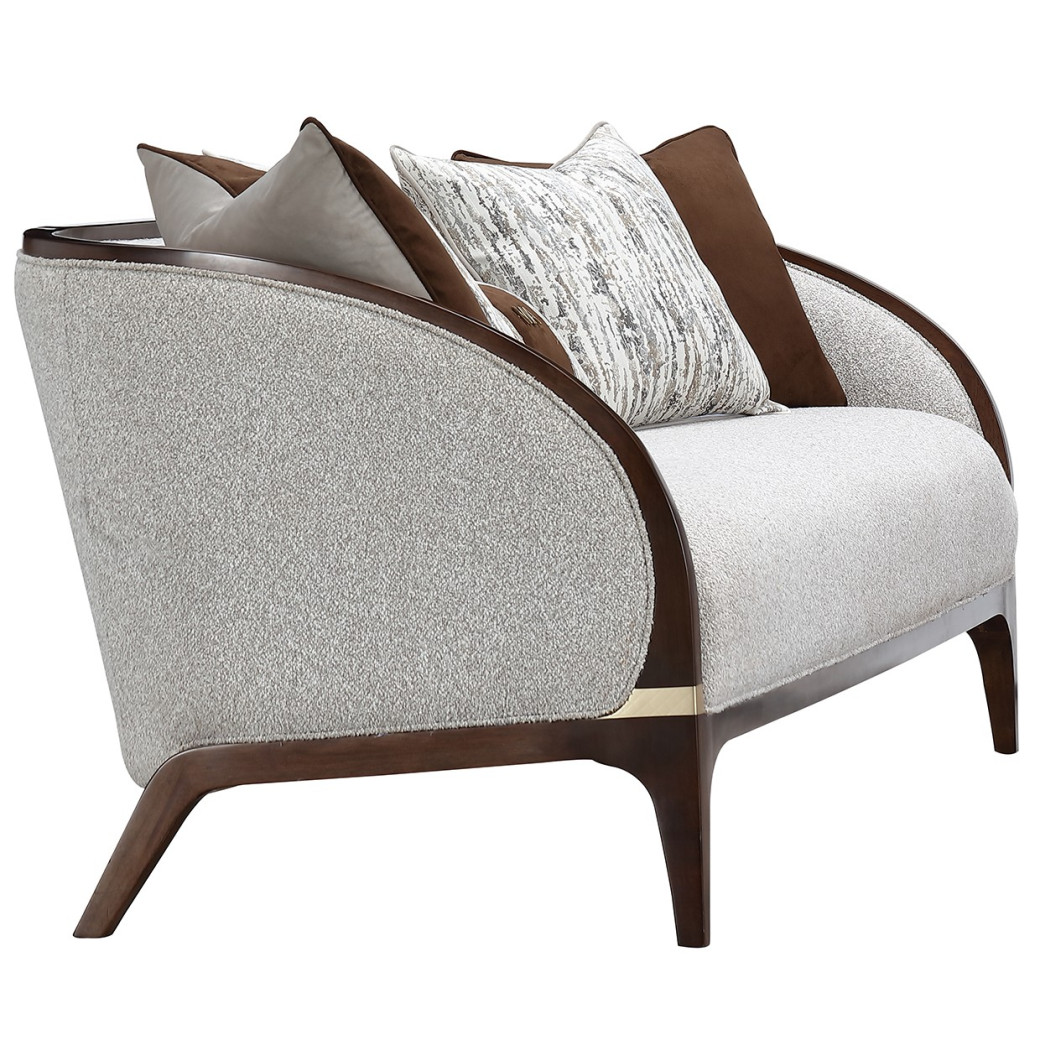 Sofa Walnut Finish Houston Collection by Michael Amini 9095815-PBL-416