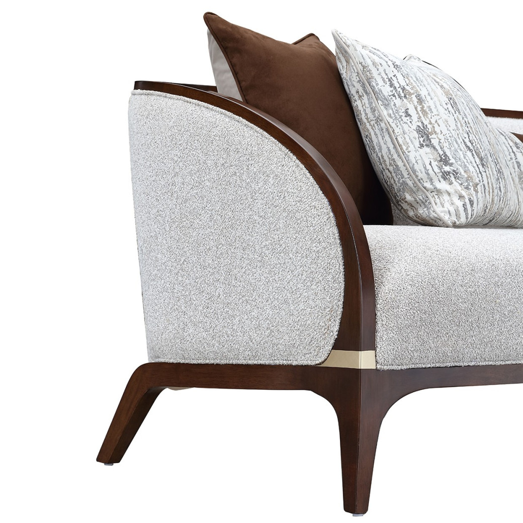 Sofa Walnut Finish Houston Collection by Michael Amini 9095815-PBL-416