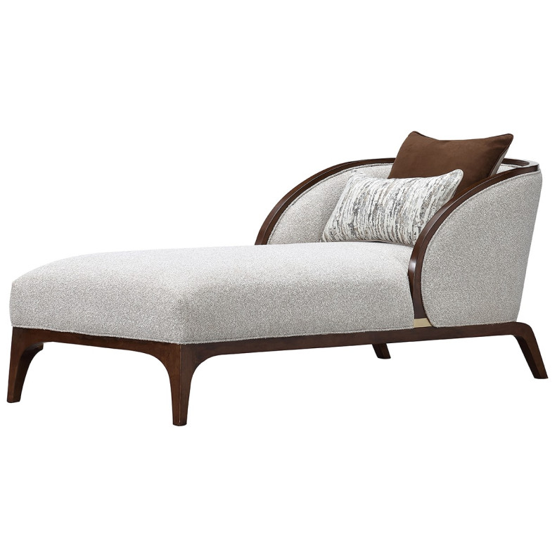 Chaise Walnut Finish Houston Collection by Michael Amini 9095842-PBL-416