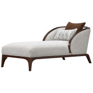 Chaise Walnut Finish Houston Collection by Michael Amini 9095842-PBL-416
