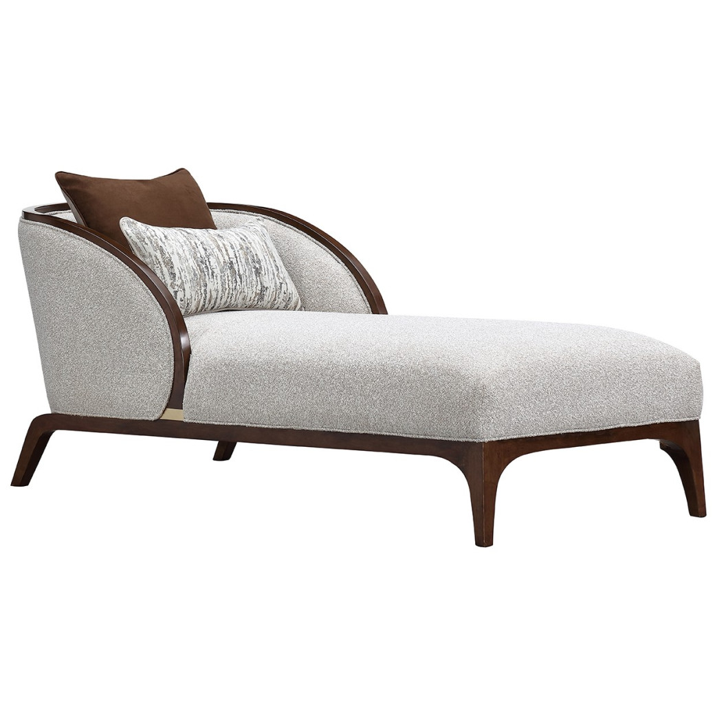 Chaise Walnut Finish Houston Collection by Michael Amini 9095842-PBL-416