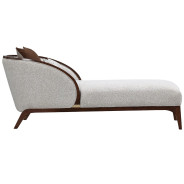 Chaise Walnut Finish Houston Collection by Michael Amini 9095842-PBL-416