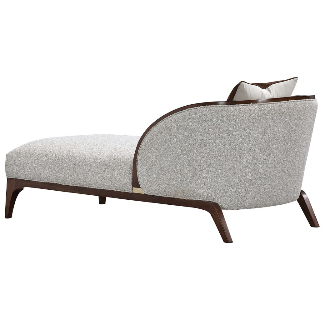 Chaise Walnut Finish Houston Collection by Michael Amini 9095842-PBL-416