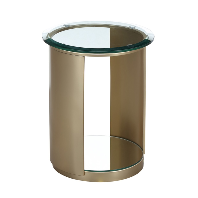 Chairside Table Brushed Gold Houston Collection by Michael Amini  9095222-816