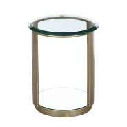 Chairside Table Brushed Gold Houston Collection by Michael Amini  9095222-816
