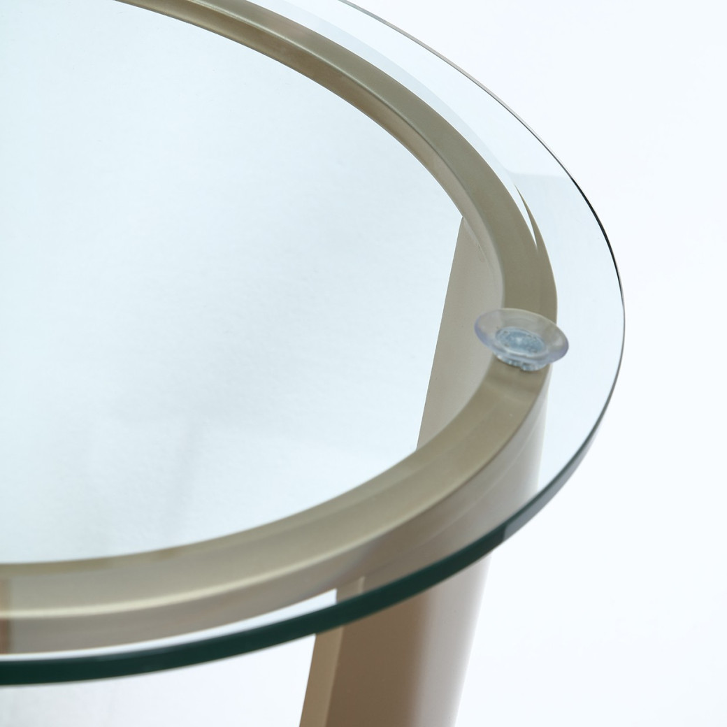 Chairside Table Brushed Gold Houston Collection by Michael Amini  9095222-816
