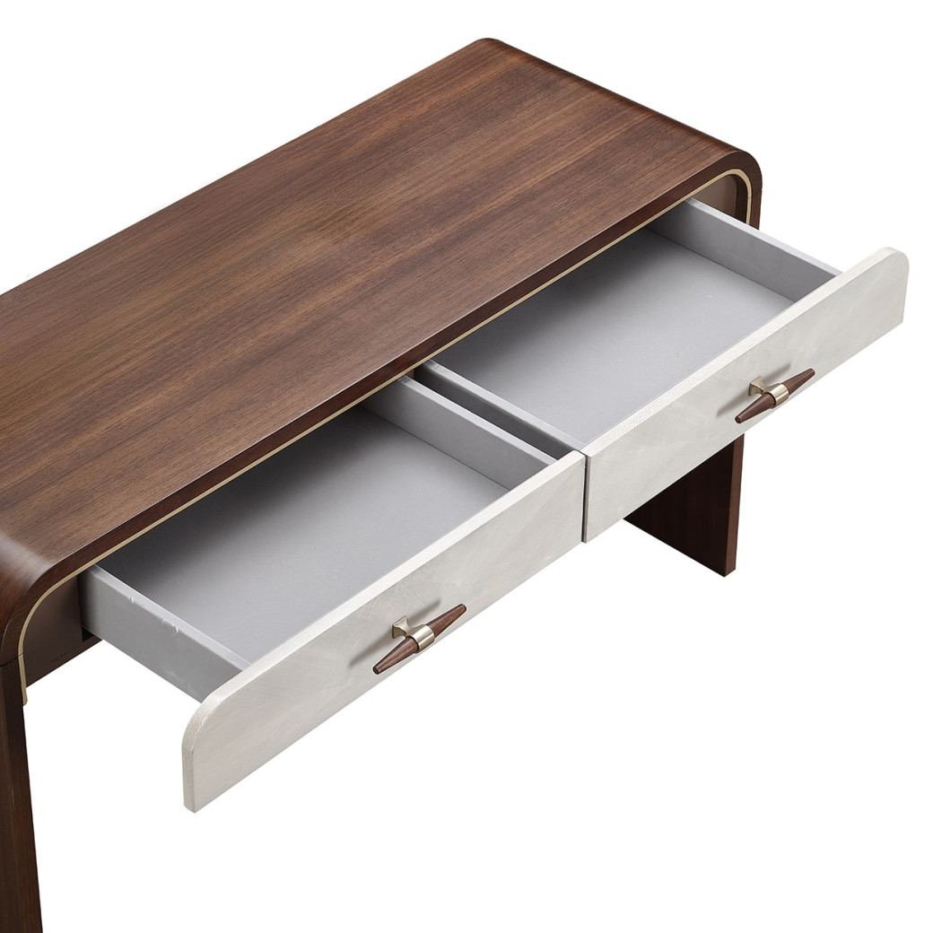 Vanity Desk Walnut Houston Collection by Michael Amini 9095058-416