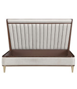 Eastern King Channel Tufted Panel Bed 3pc Walnut Houston Collection by Michael Amini  9095000EK3-416