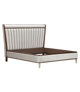 Eastern King Channel Tufted Panel Bed 3pc Walnut Houston Collection by Michael Amini  9095000EK3-416