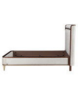 Eastern King Channel Tufted Panel Bed 3pc Walnut Houston Collection by Michael Amini  9095000EK3-416