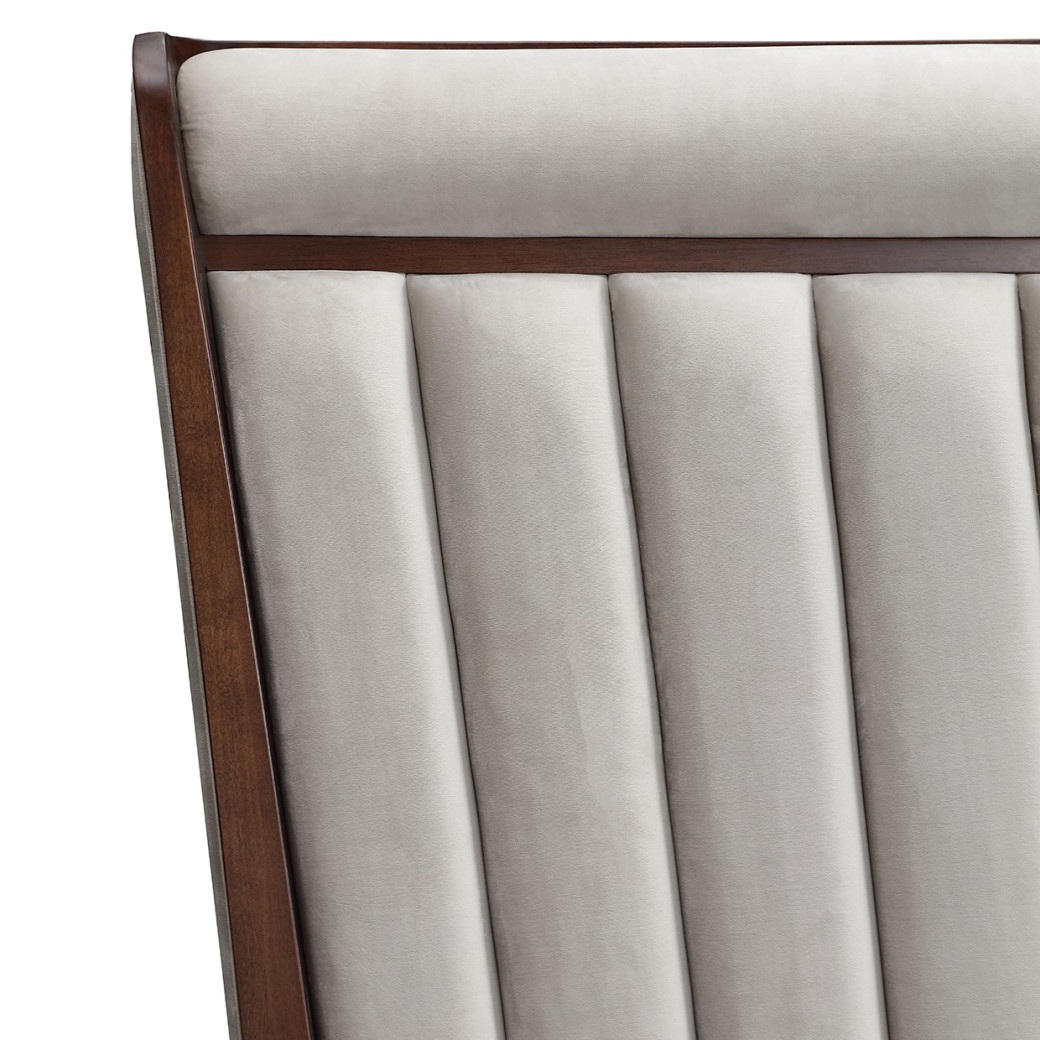 Eastern King Channel Tufted Panel Bed 3pc Walnut Houston Collection by Michael Amini  9095000EK3-416