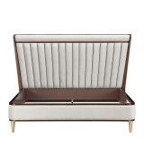 Eastern King Channel Tufted Panel Bed 3pc Walnut Houston Collection by Michael Amini  9095000EK3-416