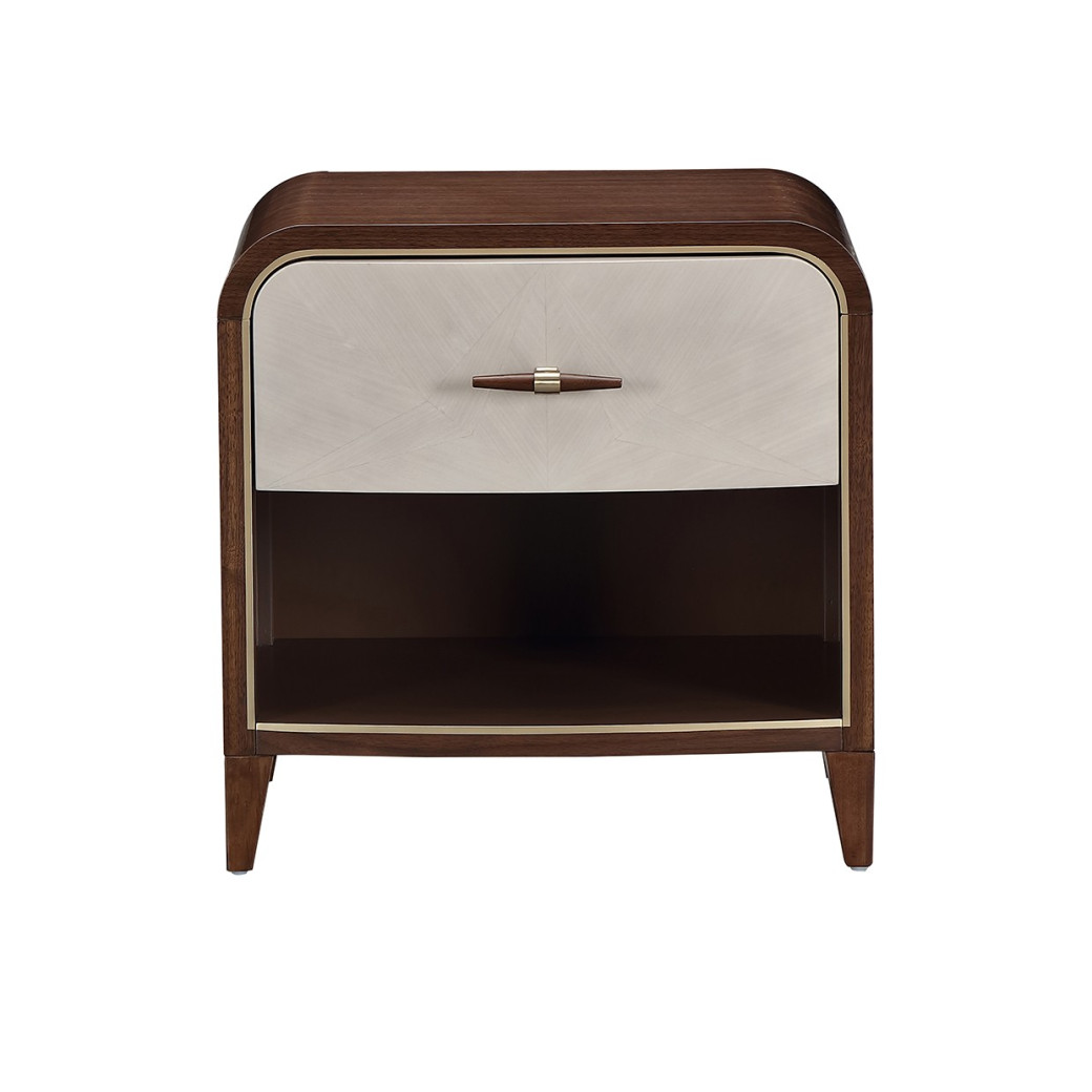 1-Drawer Nightstand Walnut Houston Collection by Michael Amini  9095040-416