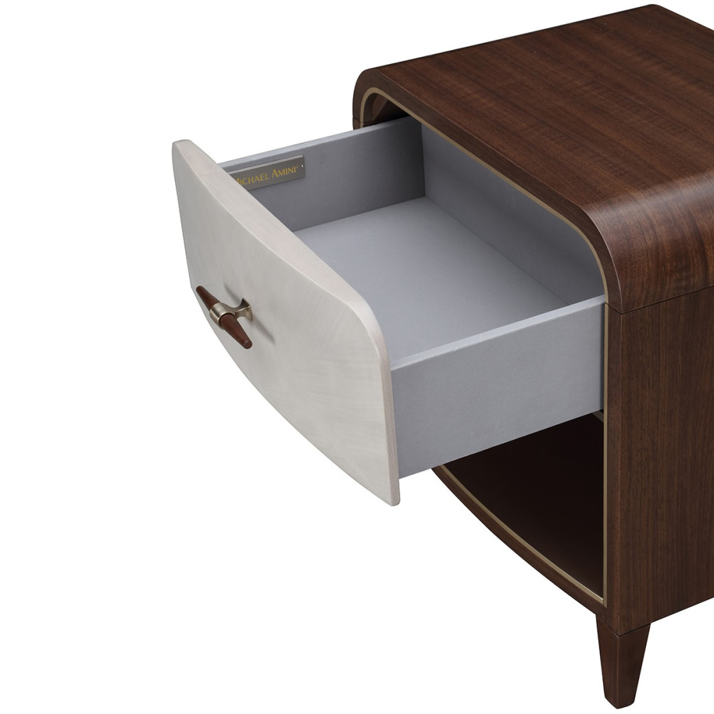 1-Drawer Nightstand Walnut Houston Collection by Michael Amini  9095040-416