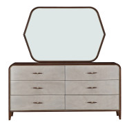 Dresser with Mirror Walnut Houston Collection by Michael Amini 9095050SA-260-416
