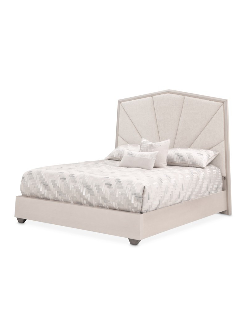 King Panel Bed Silver Mist Finish Fantosini Collection by Michael Amini 9091012QN3-823