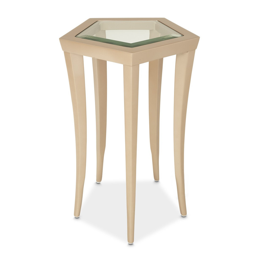 Chairside Table Medium Champagne Finish La Rachelle Collection by Michael Amini  9034225-136