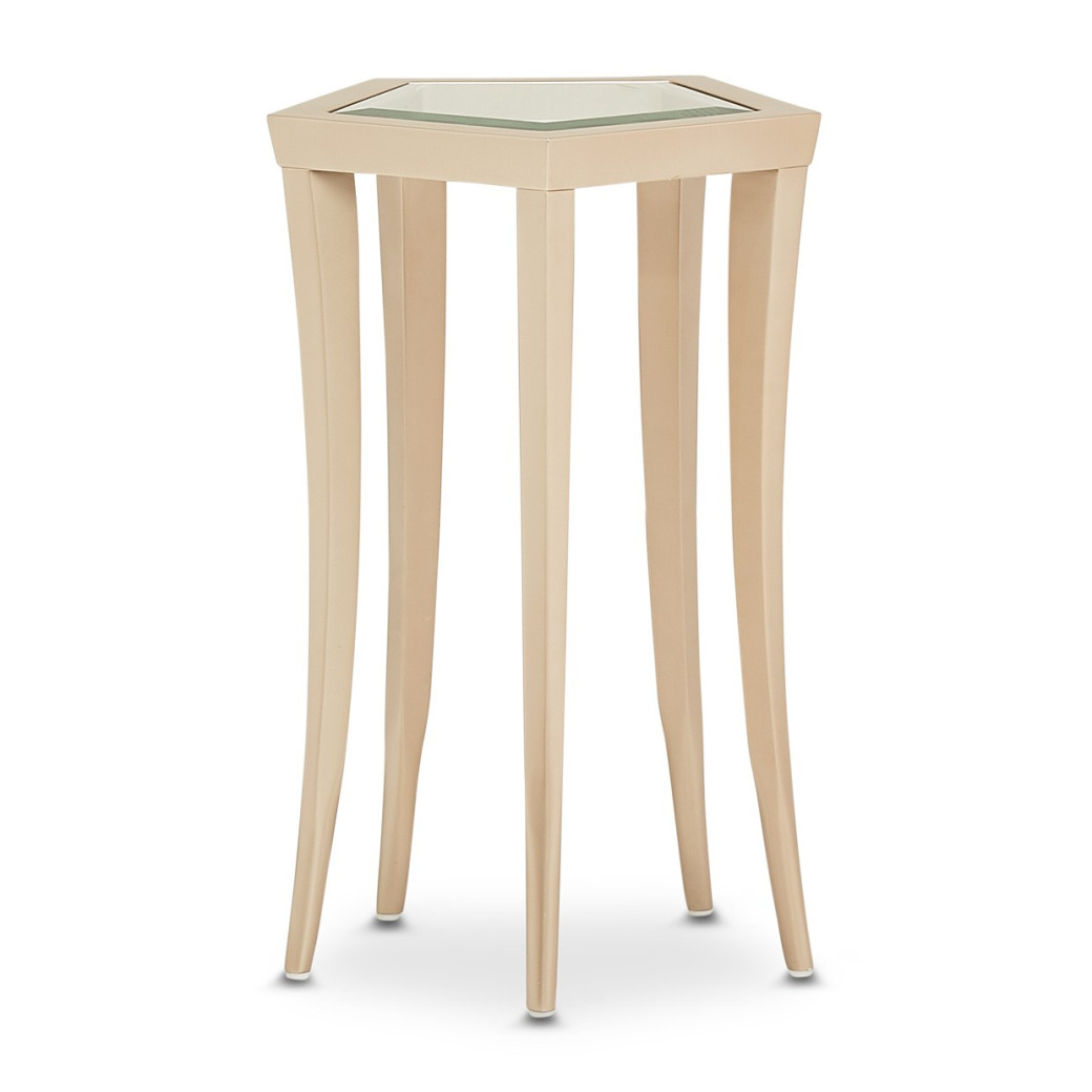 Chairside Table Medium Champagne Finish La Rachelle Collection by Michael Amini  9034225-136